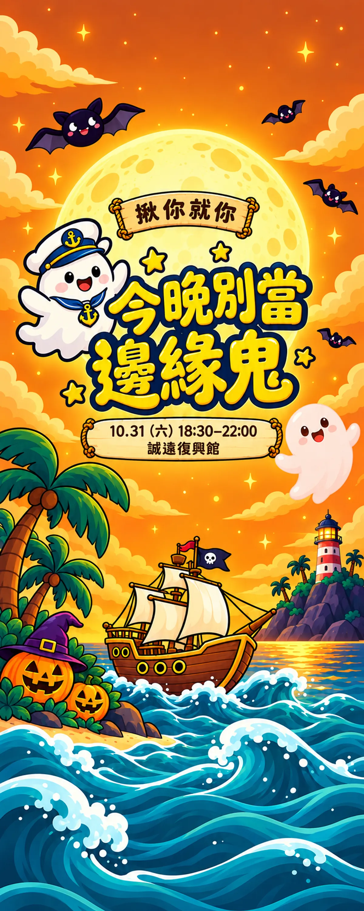 揪你就你 今晚別當邊緣鬼，10 月 31 日（六）18:30–22:00，誠遠復興館